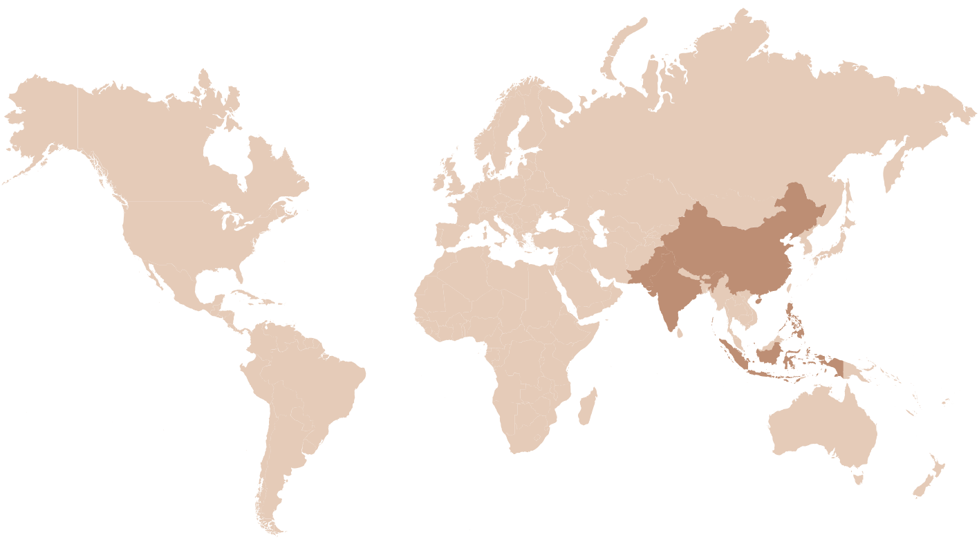 Long Tailed Shrike geographic range map