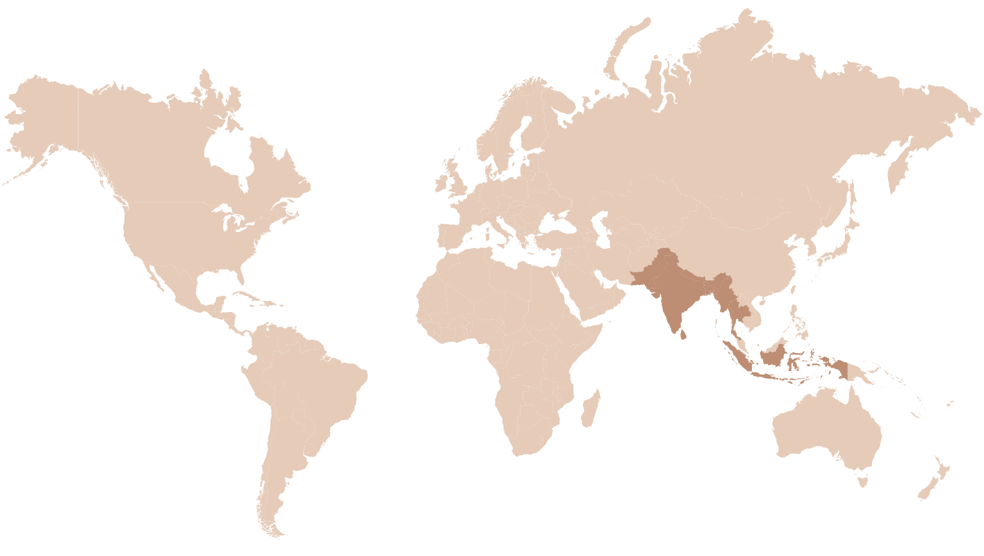 Red Vented Bulbul geographic range map