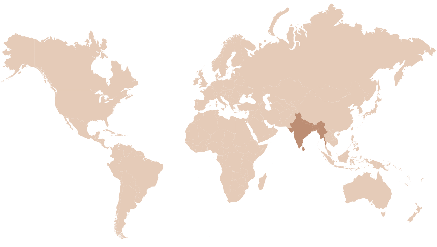 Mahua geographic range map